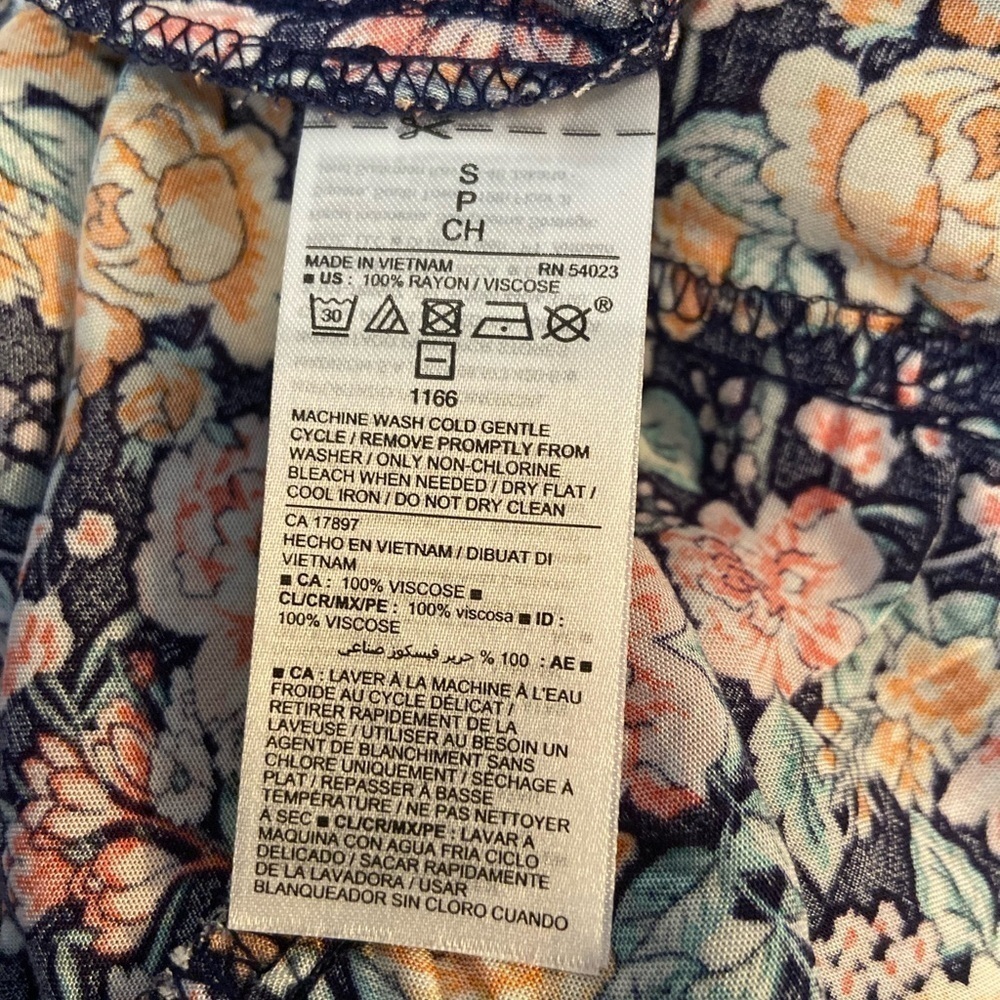 Old Navy~NWT~Multi-Color Floral Print~Ruffle Wrap Midi Dress~Cap Sleeves~Size S - Picture 15 of 15
